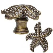 Carpe Diem Hardware 2202B-0 - Star Fish Knob w/ Flared Foot Swarovski Crystals