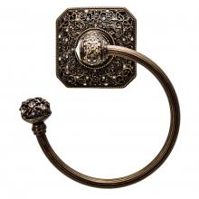 Carpe Diem Hardware 4058R-0 - Juliane Grace Swing Towel Reeded Ring Left w/ 131 Swarovski Crystals