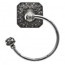 Carpe Diem Hardware 4058R-9 - Juliane Grace Swing Towel Reeded Ring Left w/ 131 Swarovski Crystals