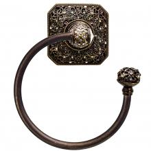 Carpe Diem Hardware 4059-12 - Juliane Grace Swing Towel Smooth Ring Right w/ 131 Swarovski Crystals