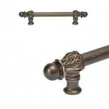 Carpe Diem Hardware 5550-3 - Acanthus 6'' O.C.  w/ 5/8'' Smooth Center Long Pull Romanesque Style