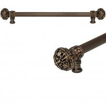 Carpe Diem Hardware 5604R-3 - Juliane Grace 22'' O.C. Approx w/ 5/8'' Reeded Center Long Pull Large Finial