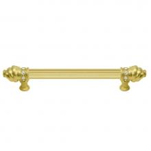 Carpe Diem Hardware 5670R-9 - Cache 6'' O.C. Approx w/ 5/8'' Reeded Center Long Pull w/ 16 Rivoli Swarovski