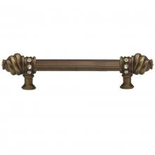 Carpe Diem Hardware 5670R-3 - Cache 6'' O.C. Approx w/ 5/8'' Reeded Center Long Pull w/ 16 Rivoli Swarovski