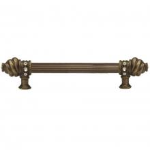 Carpe Diem Hardware 5671R-3 - Cache 9'' O.C. Approx w/ 5/8'' Reeded Center Long Pull w/ 16 Rivoli Swarovski