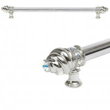 Carpe Diem Hardware 5674-2 - Cache 22'' O.C. Approx w/ 5/8'' Smooth Center Long Pull w/ 16 Rivoli Swarovski