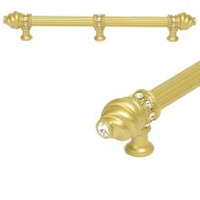 Carpe Diem Hardware 5677R-12 - Cache 12'' O.C. Approx w/ 5/8'' Reeded Center Long Pull w/ 23 Rivoli Swarovski