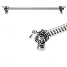 Carpe Diem Hardware 5714R-9 - Charlemagne 22'' O.C. Approx w/ 5/8'' Reeded Center Long Pull w/ Large Fleur D