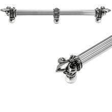 Carpe Diem Hardware 5718R-22 - Charlemagne 18'' O.C. Approx w/ 5/8'' Reeded Center Long Pull w/ Large Fleur D