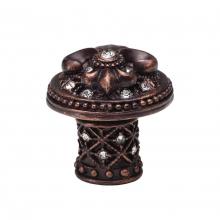 Carpe Diem Hardware 7609-2 - Versailles Large Round Knob Fleur De Lys Decorative Column Foot w/ Swarovski Crystals