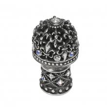 Carpe Diem Hardware 7616-27 - Versailles Medium Round Knob Fleur De Lys Open Basket Decorative Column Foot w/ Swarovski Crystals