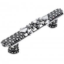 Carpe Diem Hardware 7638-9 - Versailles 5'' O.C. Large Pull Fleur De Lys w/ Swarovski Crystals And Decorative Column