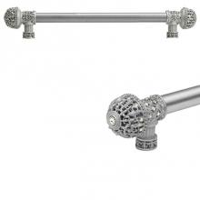 Carpe Diem Hardware 7646R-12 - Versailles Fleur De Lys 6'' O.C. Approx Long Pull Large Finial w/ Swarovski Crystals w/