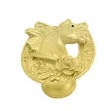 Carpe Diem Hardware 8031-12 - Horse In A Horse Shoe w/ A Rose Knob Right