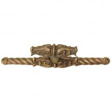 Carpe Diem Hardware 836838-3 - Acanthus Antique Brass Leave Large Knob With Rope Large Back Plate Romanesque Style