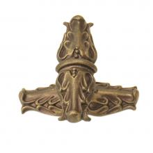 Carpe Diem Hardware 836839-3 - Acanthus Antique Brass Leave Large Knob With Rope Small Back Plate Romanesque Style