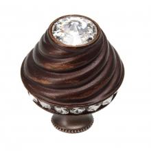 Carpe Diem Hardware 864B-12 - Cache Medium Round Knob w/ Flared Foot w/ 19 Rivoli Swarovski Crystals