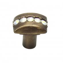 Carpe Diem Hardware 872-3 - Cache Rectangle Knob w/ Center Of 5 Rivoli Swarovski Crystals