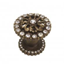 Carpe Diem Hardware 873H-3 - Cache Medium Round Knob w/ Halo Platform w/ Swarovski Crystals