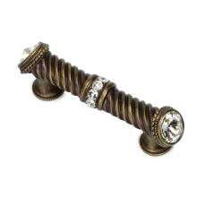 Carpe Diem Hardware 878-3 - Cache 3'' O.C. Large Pull w/ End & Center 7 Rivoli Swarovski Crystals