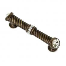 Carpe Diem Hardware 880-3 - Cache 4'' O.C. Large Pull w/ End & Center 7 Rivoli Swarovski Crystals