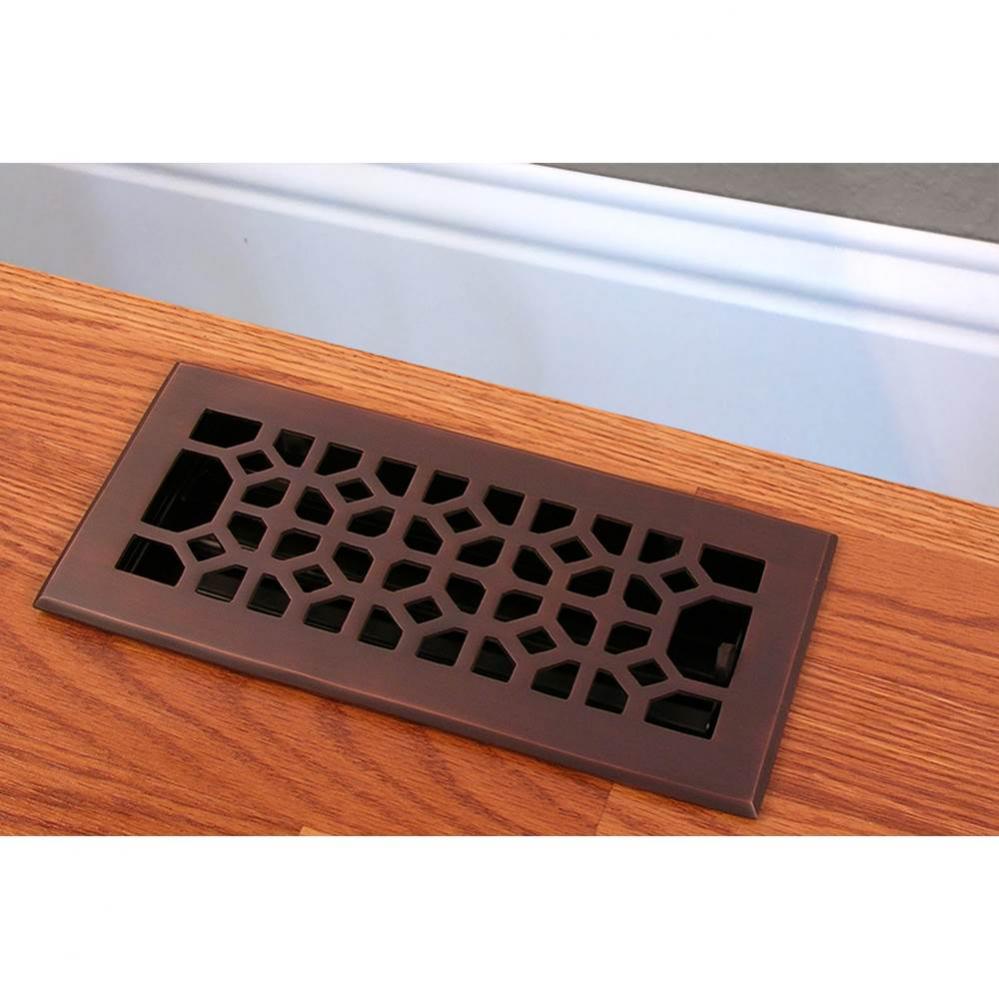 Cast Brass Vent - Any Style/Finish - 4'' x 10'', Oil Rubbed Bronze