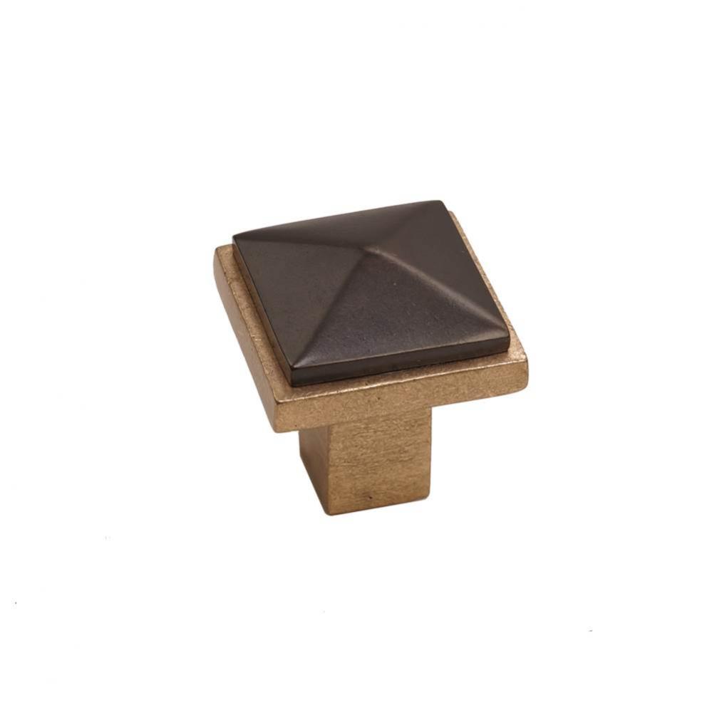 Contemporary Square Pyramid Knob, Champagne Espresso