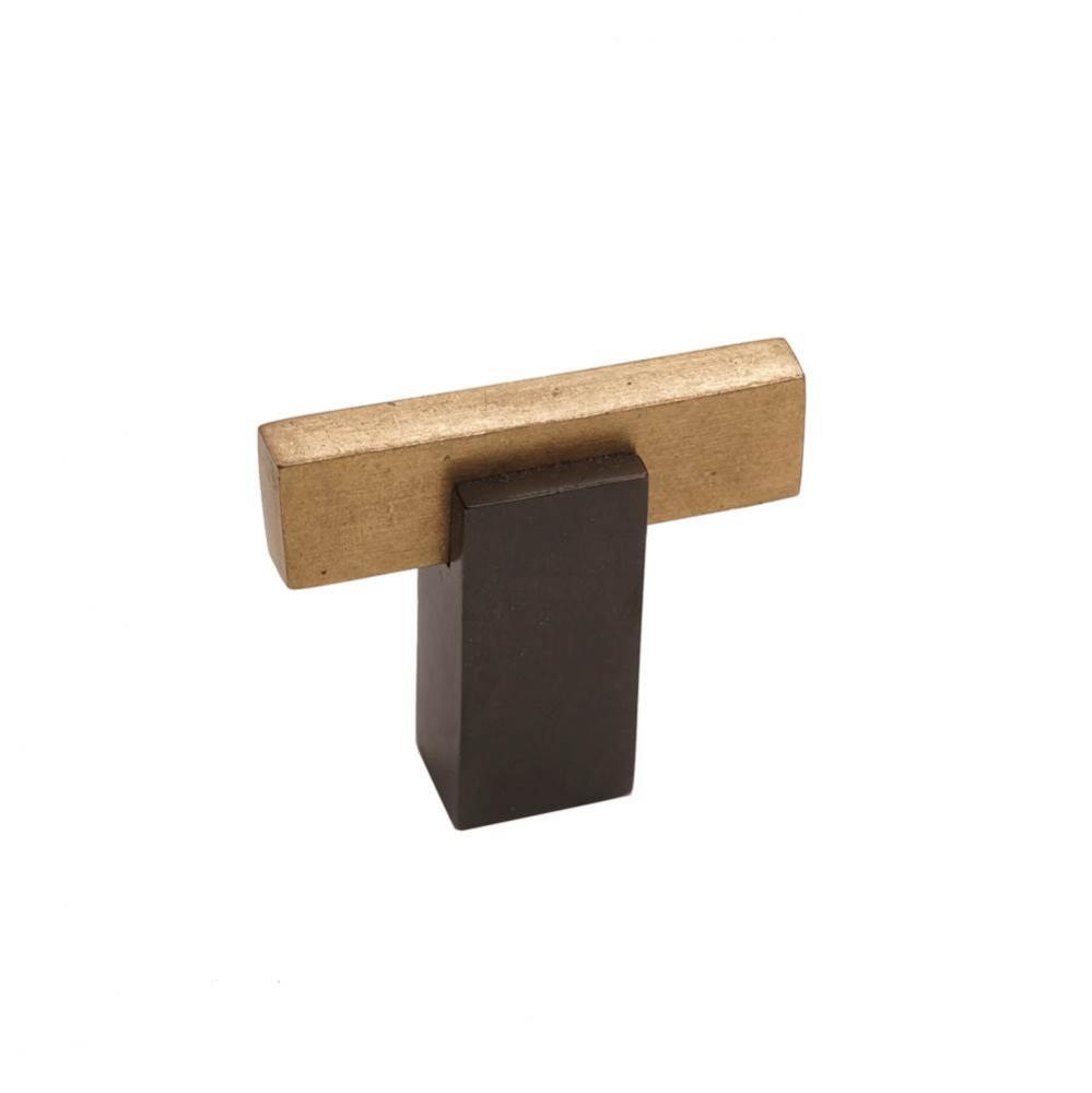 Contemporary T-Knob Square Base, Espresso Champagne