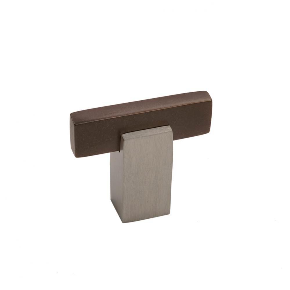 Contemporary T-Knob Square Base, Platinum Espresso