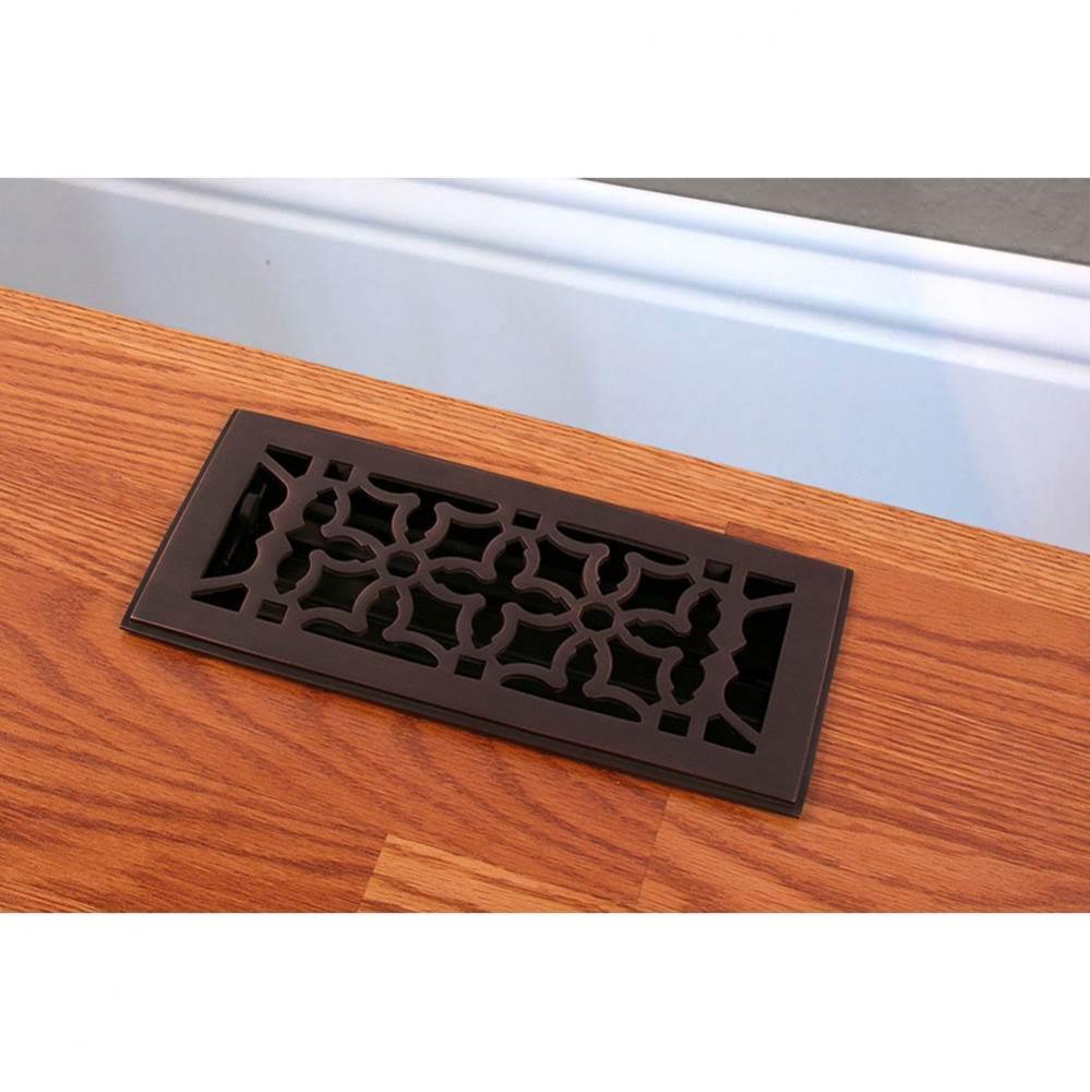 Cast Brass Vent - Any Style/Finish - 4'' x 10'', Oil Rubbed Bronze