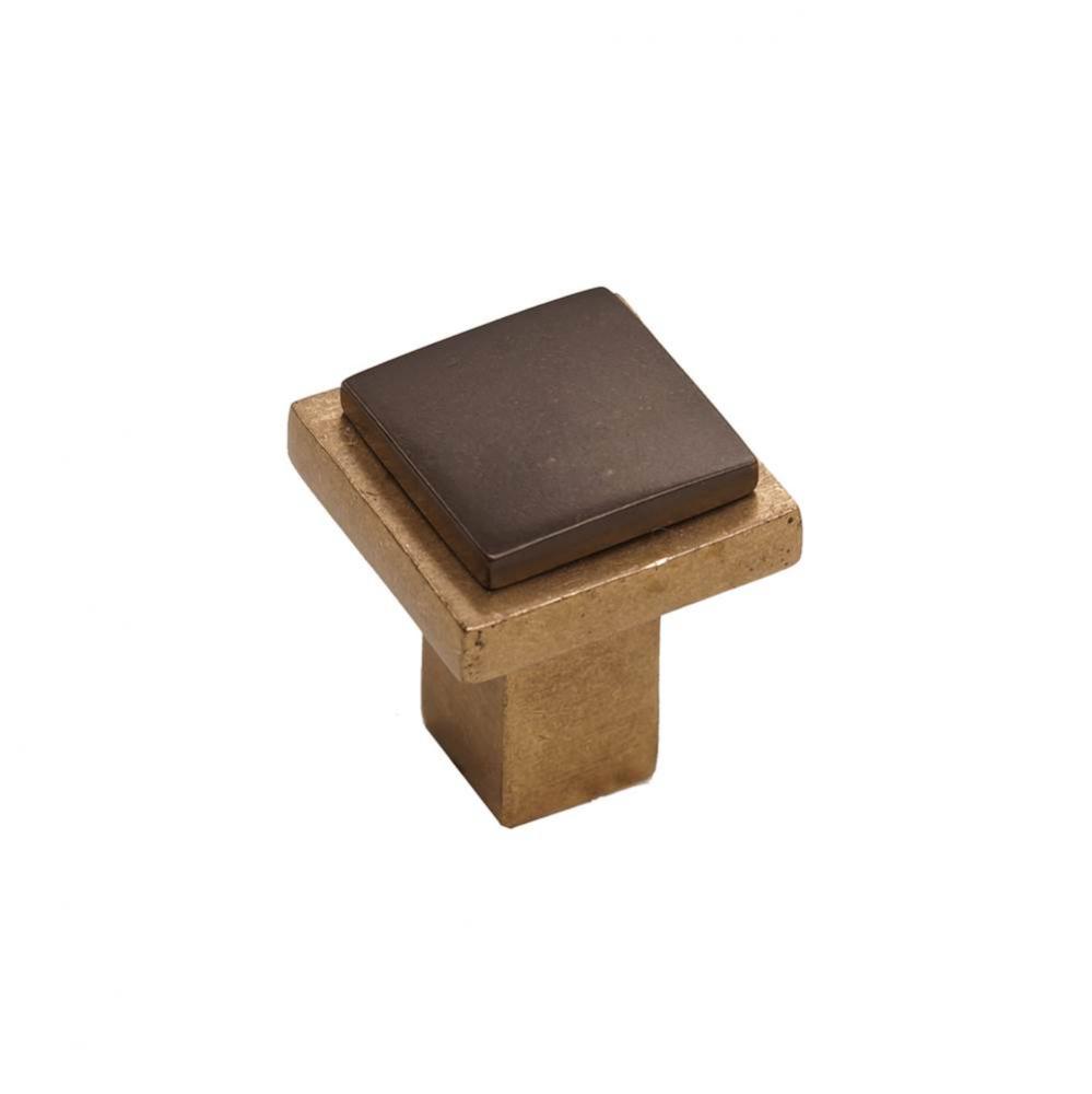 Contemporary Square Flat Knob, Champagne Espresso