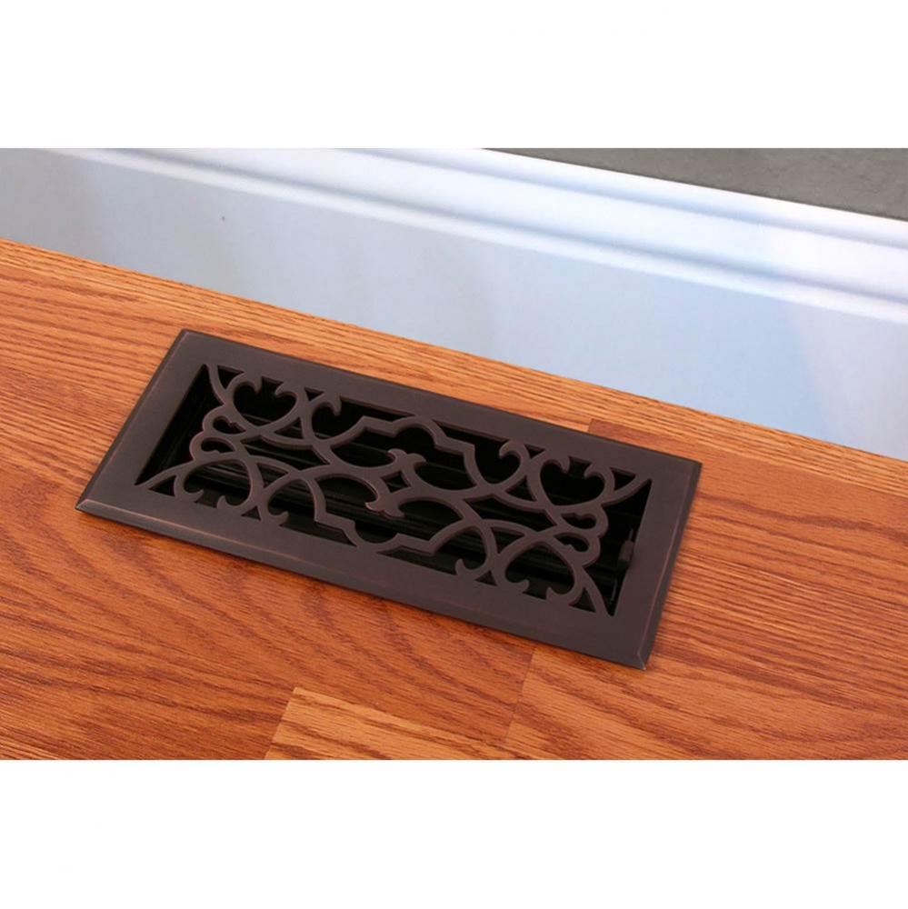 Cast Brass Vent - Any Style/Finish - 4'' x 10'', Oil Rubbed Bronze
