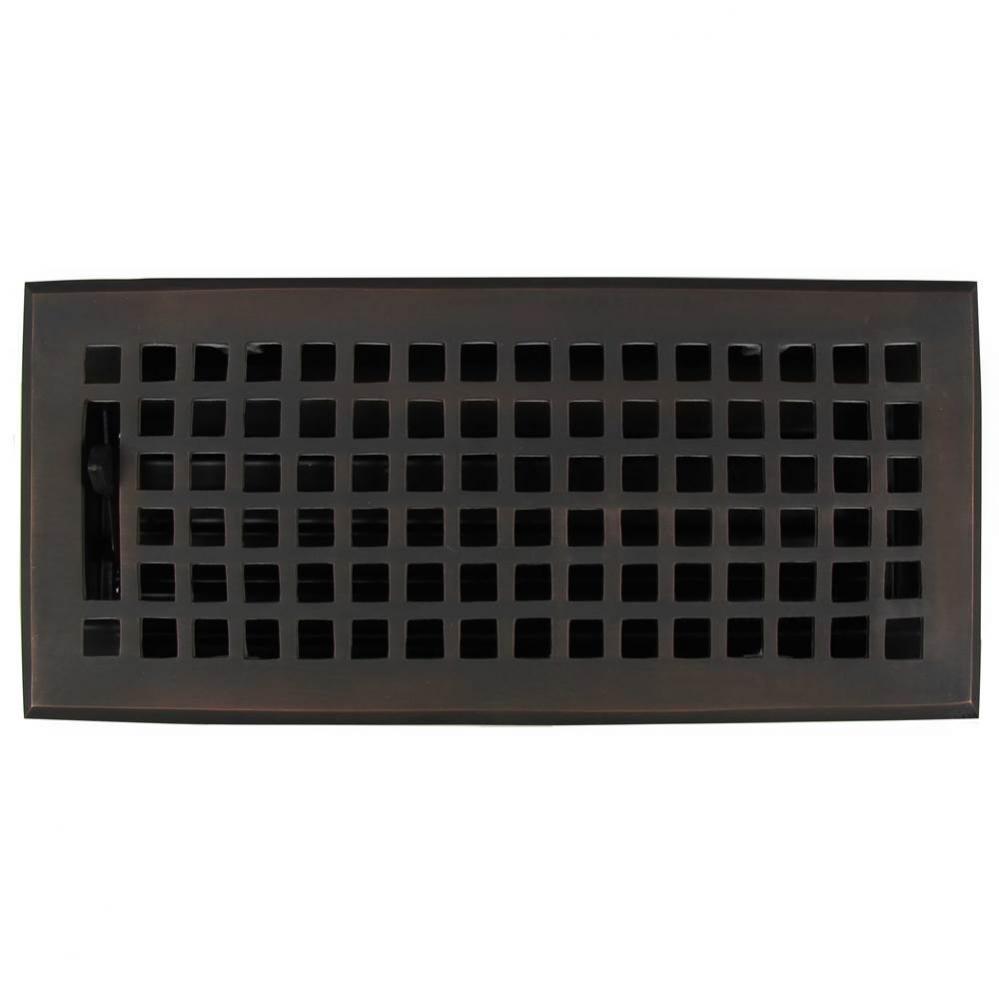 Cast Brass Vent - Any Style/Finish - 4'' x 10'', Oil Rubbed Bronze