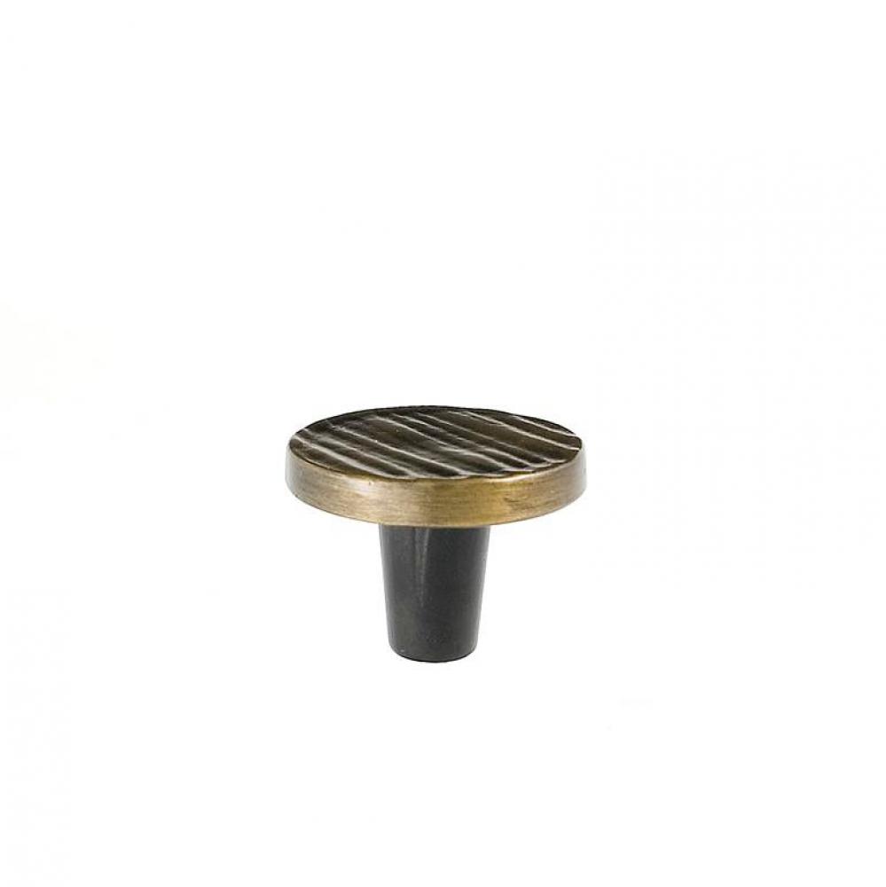 Forged 3 Round Knob 1 1/2 Inch - Antique Brass