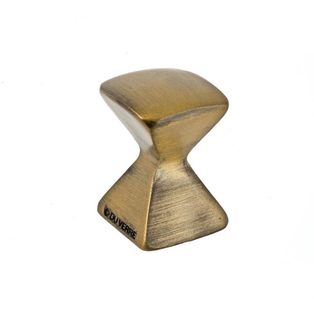 Forged 2 Med Square Knob 7/8 Inch - Antique Brass