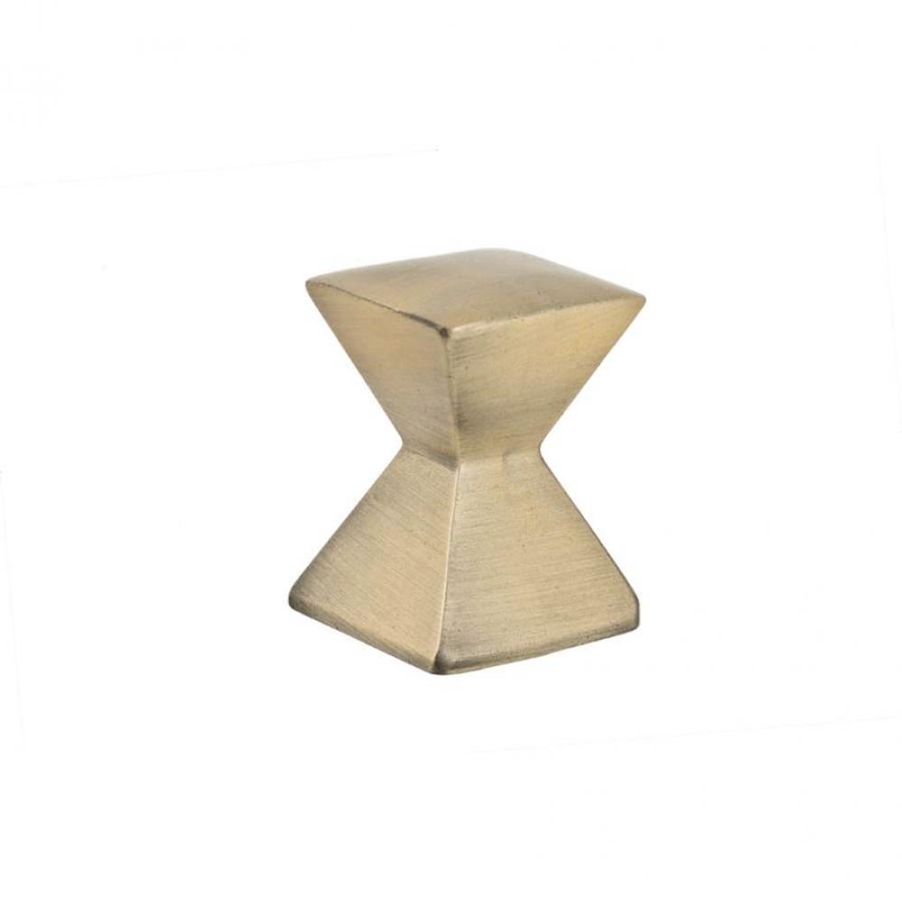 Forged 2 Large Square Knob 1 1/8 Inch - Antique Brass