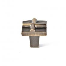 Du Verre DVRIO02-AB - Rio Small Cross Knob 1 Inch - Antique Brass