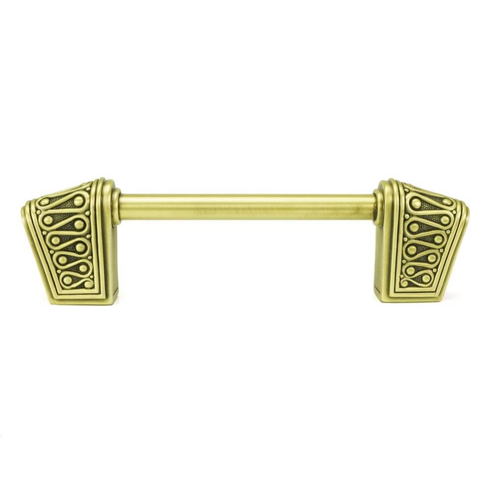 Rivoli 4'' CC Knob-Pull; Burnish Brass Plate