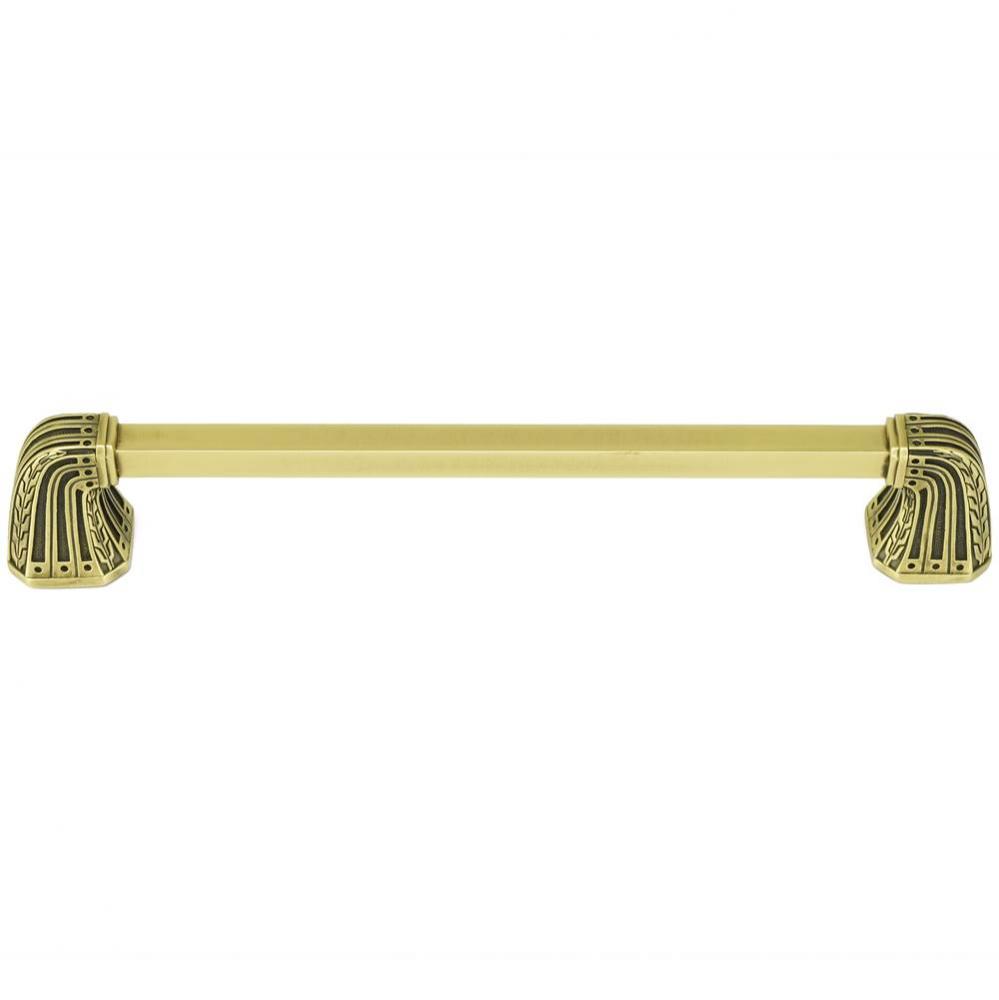 Saville 8'' CC Pull; Burnish Brass Plate