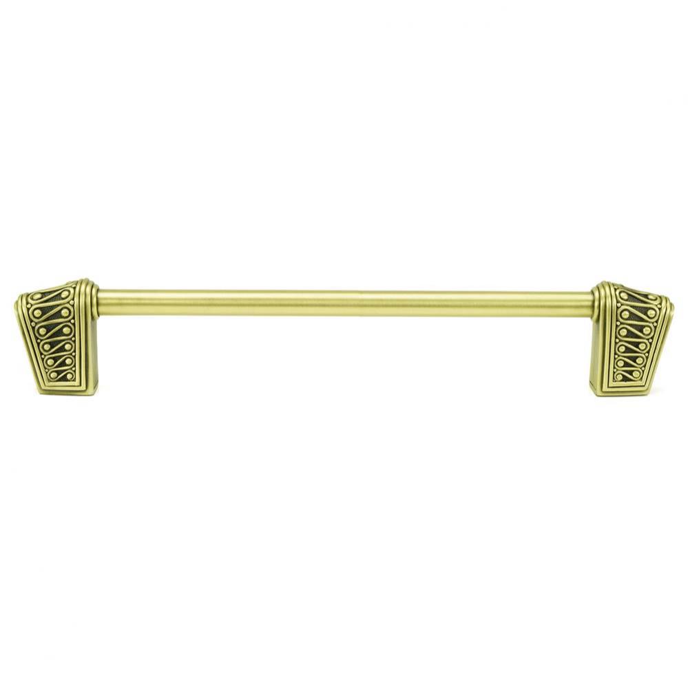 Rivoli 8'' CC Pull; Burnish Brass Plate