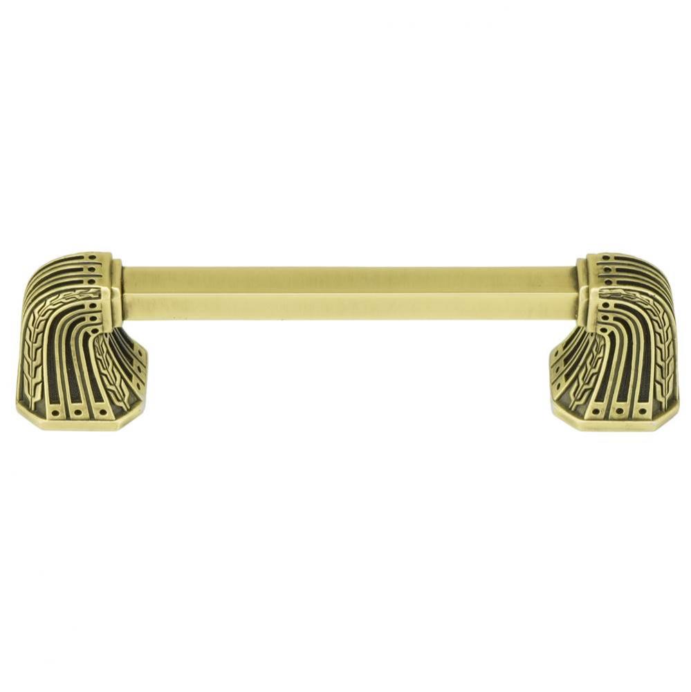 Saville 4'' CC Knob-Pull; Burnish Brass Plate