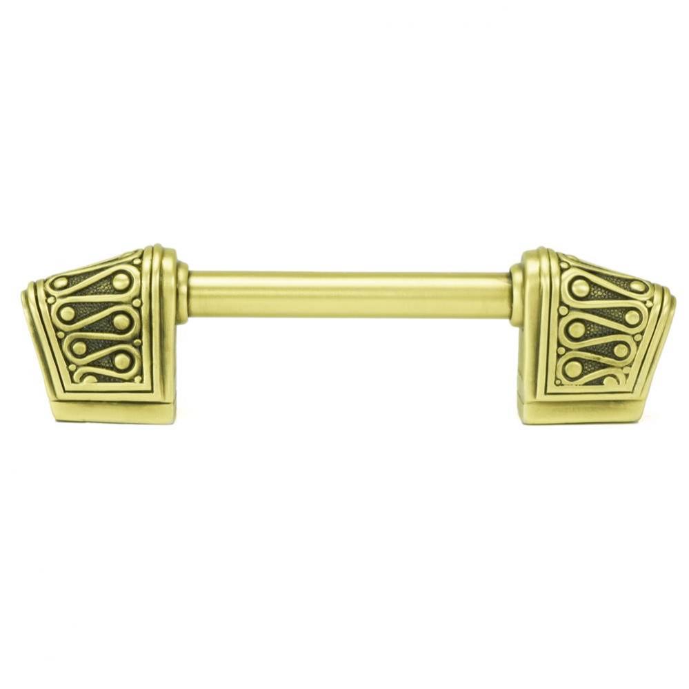 Rivoli 3'' CC Knob-Pull; Burnish Brass Plate