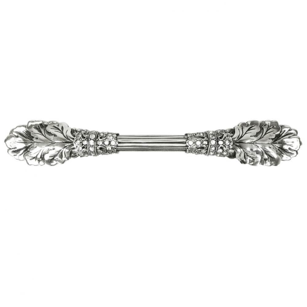 3'' C To C Louis Xv Crystalized Pull; Clear Crystal; Burnish Silver Finish