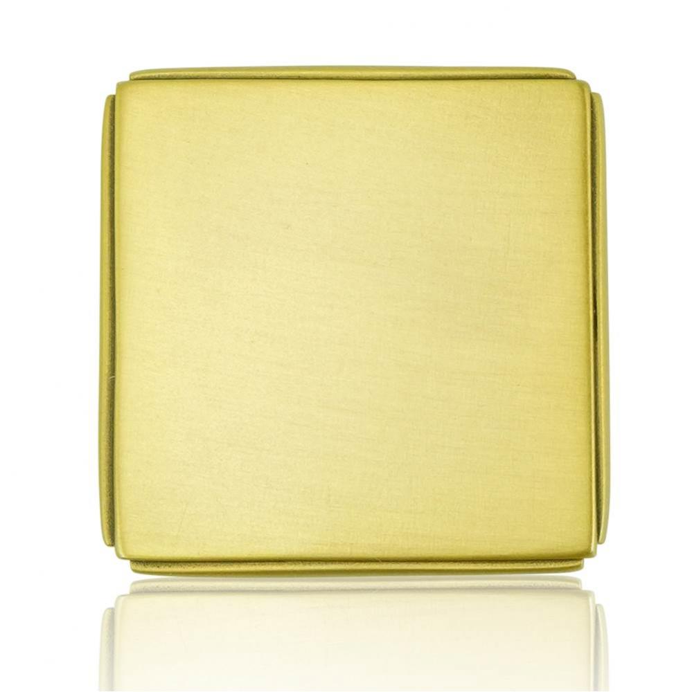 Halton Square Knob; Florentine Gold Finish