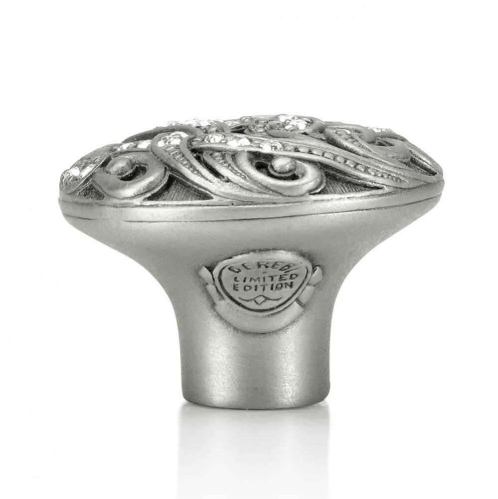 Belmont Knob; Clear Crystal Antique Nickel Finish