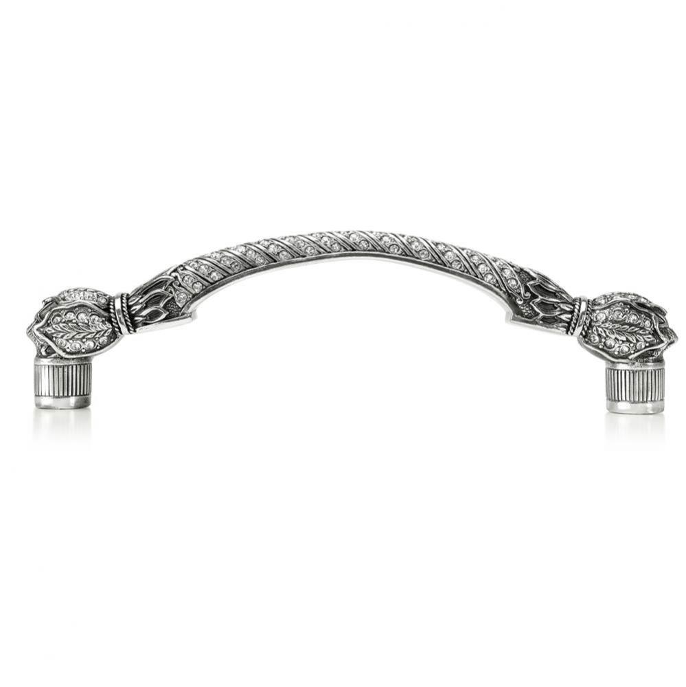 5'' C To C Glendale Pull; Clear Crystal Burnish Silver Finish