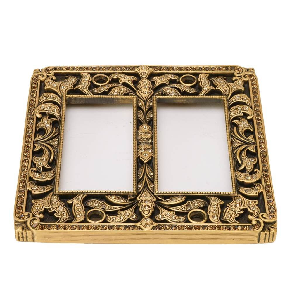 Edgar Berebi Switch Cover Double Gfi Switch Cover Decorated With Light Colorado Topaz And Smoked T