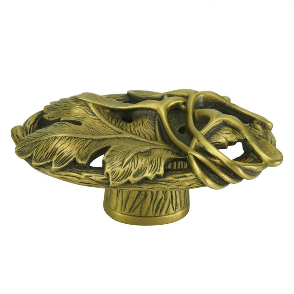 Edgar Berebi Arts and Craft Oak Park Knob In Burnished Brass Plate