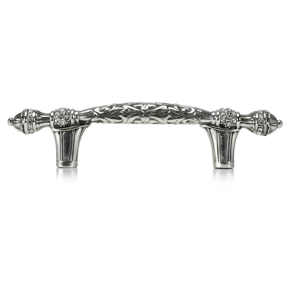 3'' C To C Belleview Pull; Clear Crystal Burnish Silver Finish