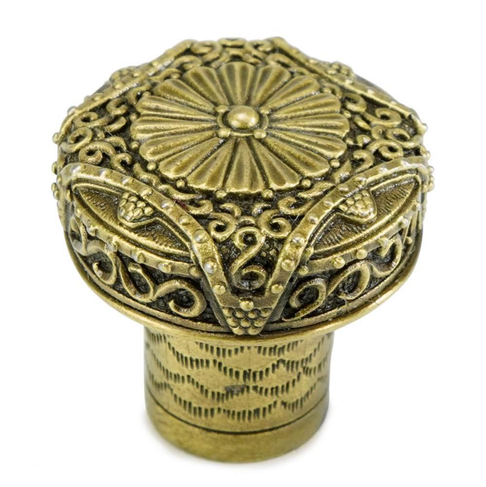 Bristol Mini Knob; Burnished Brass Finish